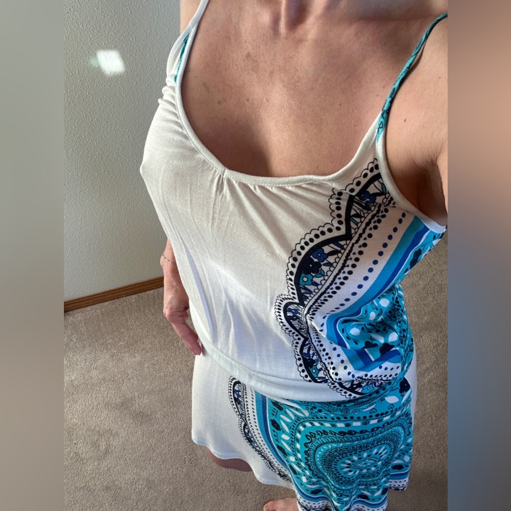 VENUS Catalog Beach Time Women's Spaghetti Strap Patterned Tropical Dress